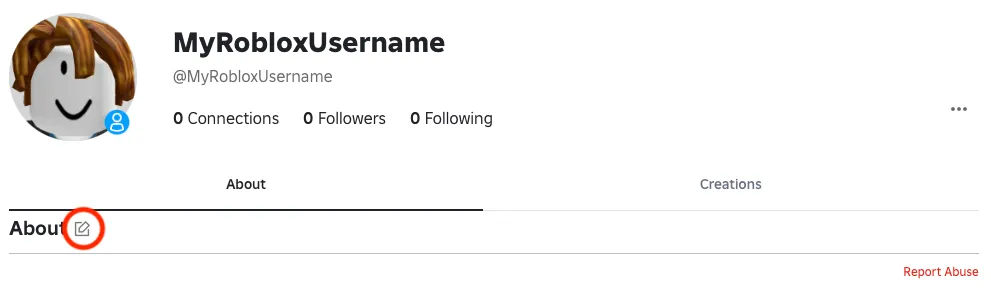 Update roblox bio button location